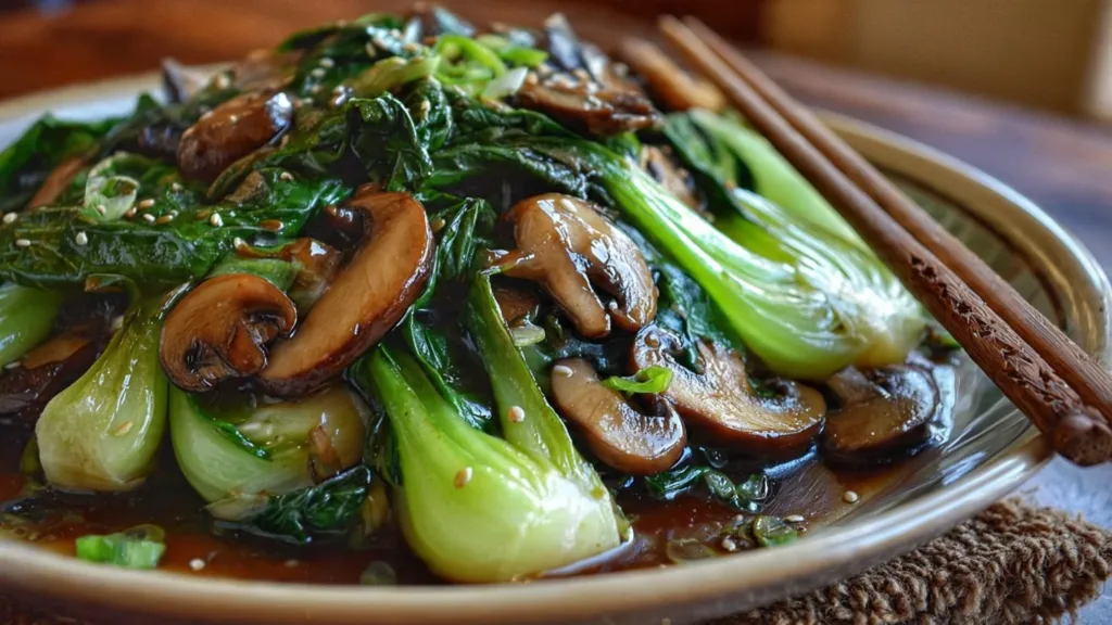 Bok Choy and Mushroom Stir Fry