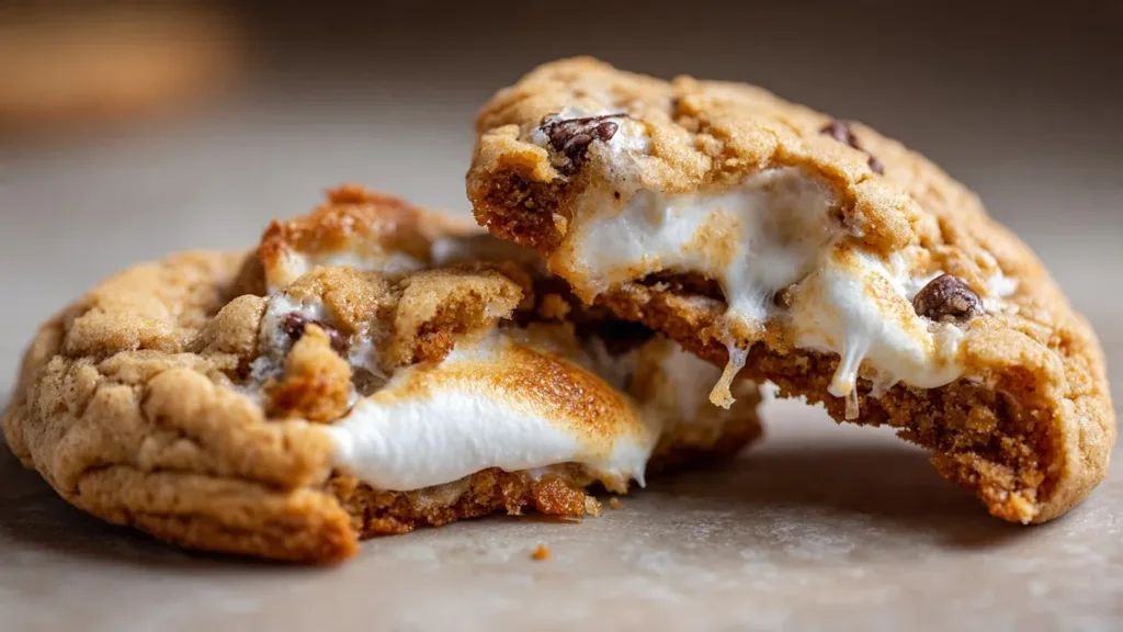Brown Butter Marshmallow Crispy Cookies