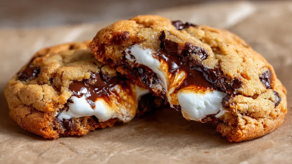 Brown Butter Marshmallow Crispy Cookies