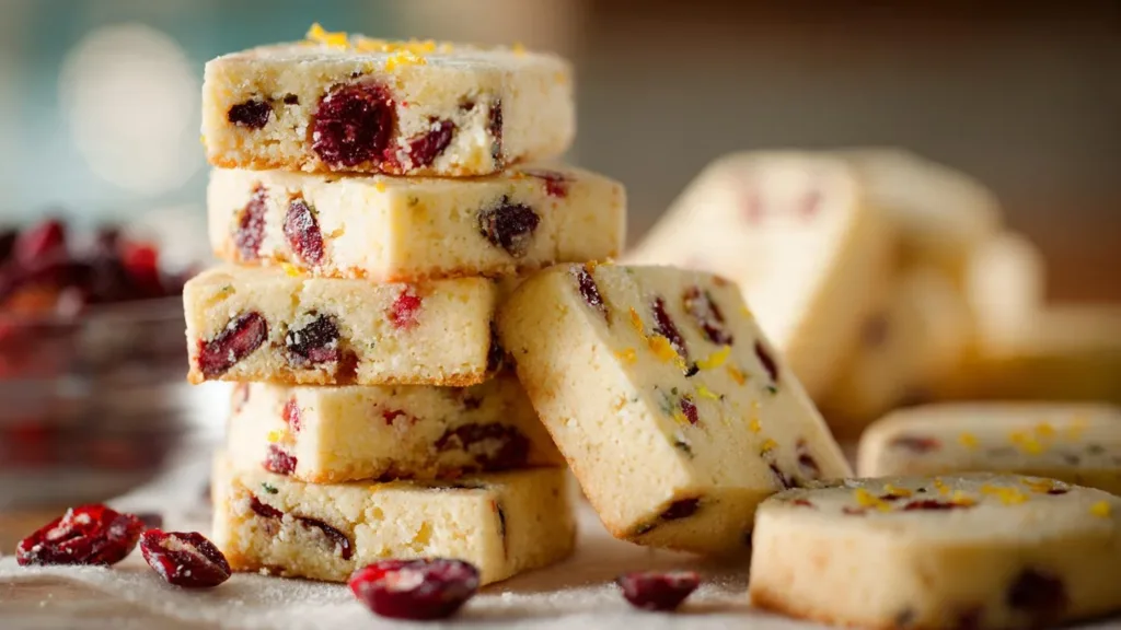 Cranberry Orange Shortbread Cookies Recipe