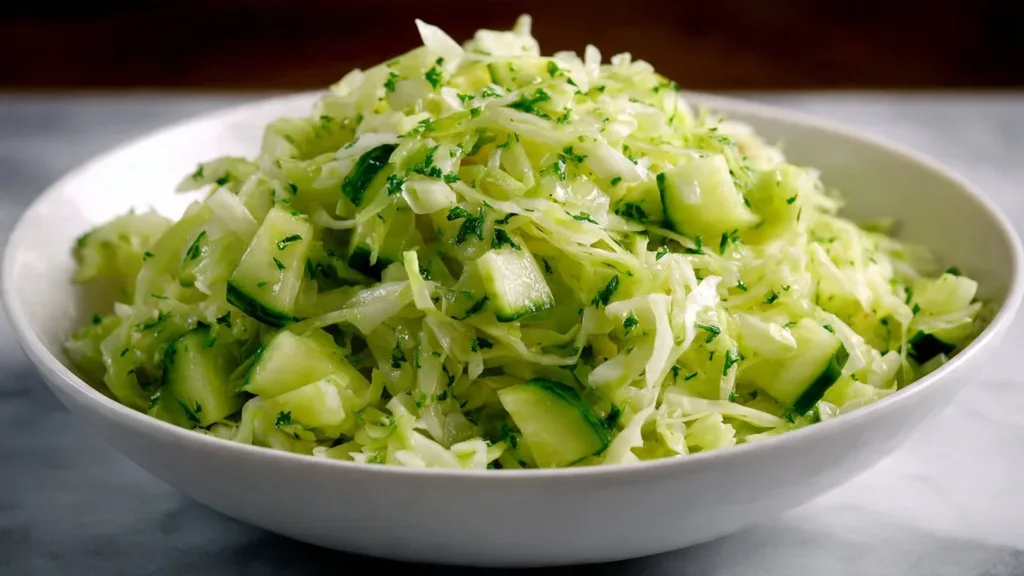 Easy Green Cabbage Cucumber Salad