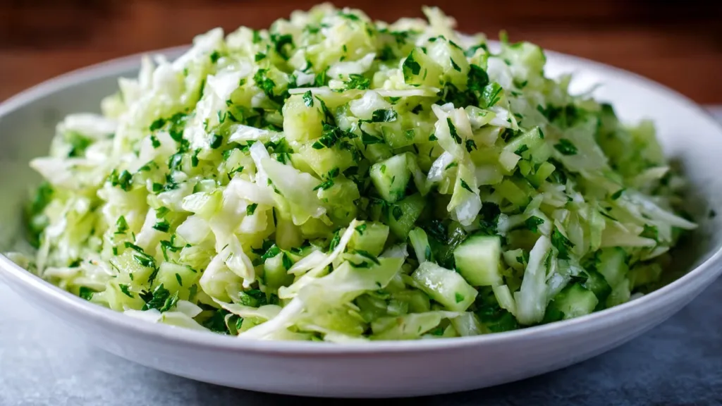 Easy Green Cabbage Cucumber Salad