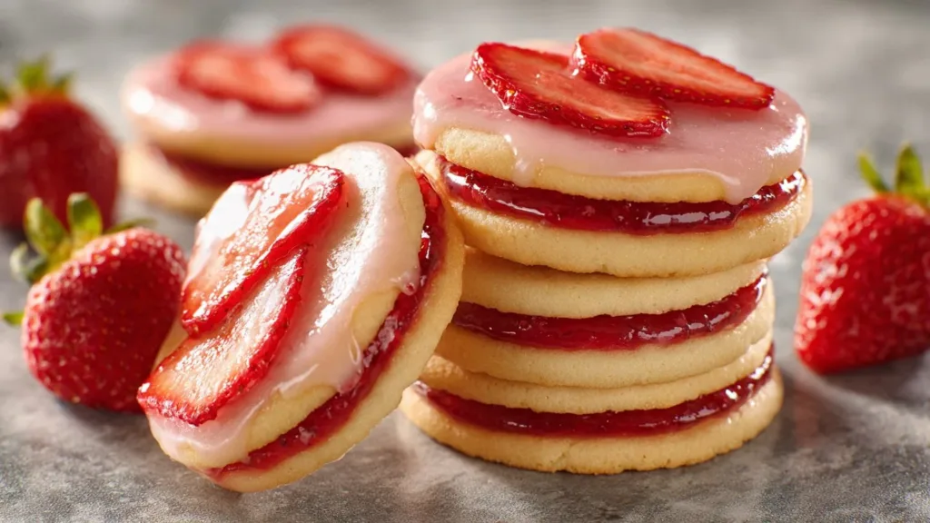 Easy Strawberry Shortbread Cookies- Deliciously Sweet Bites
