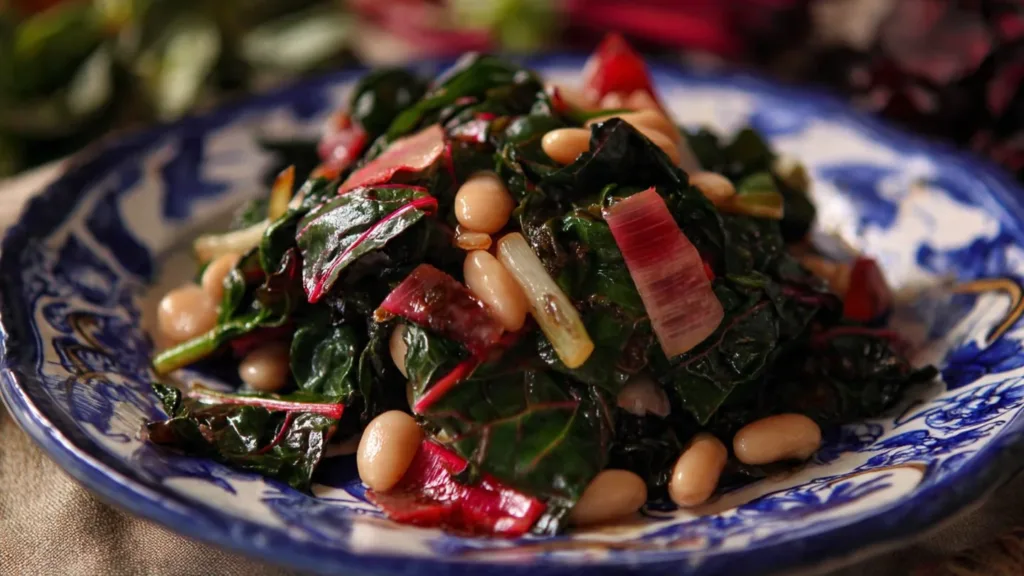 Garlicky Sautéed Swiss Chard and White Beans Recipe