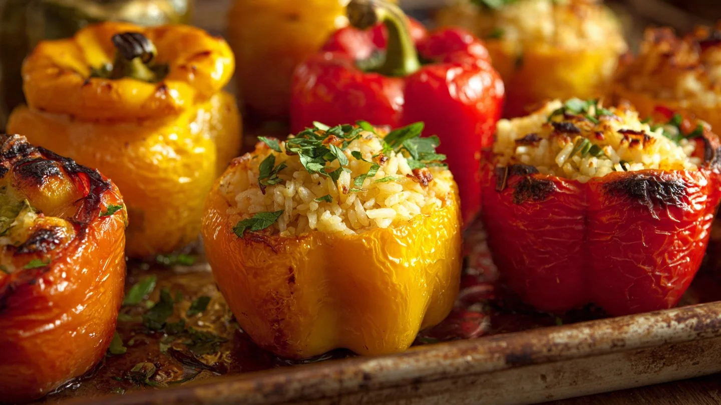Gemista: Classic Greek Stuffed Peppers & Tomatoes