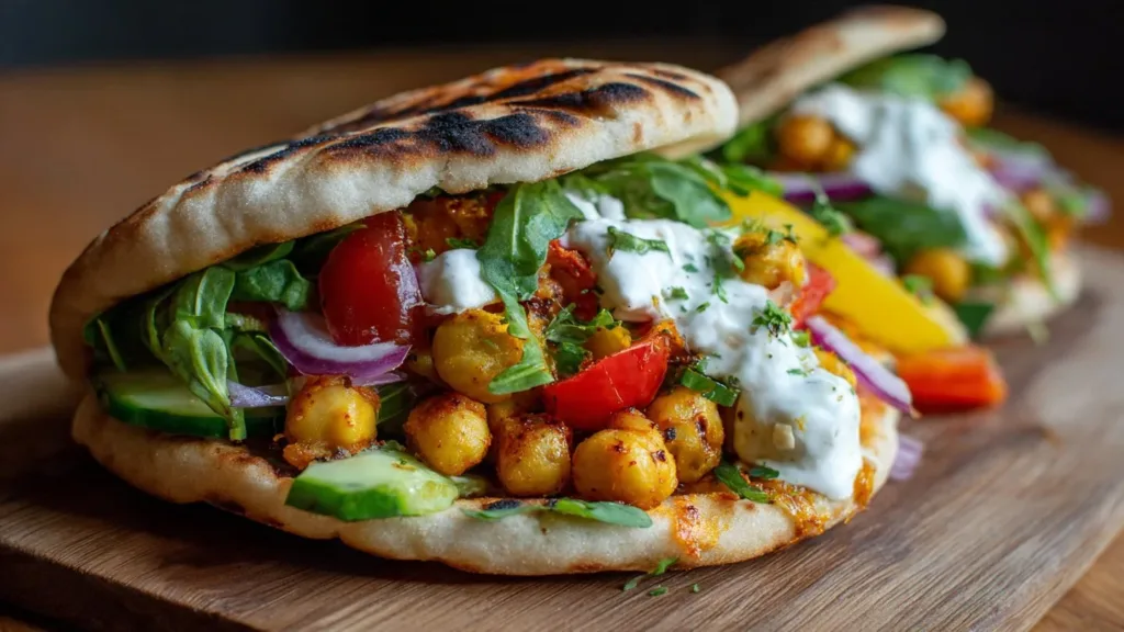 Grilled Chickpea Veggie Pita