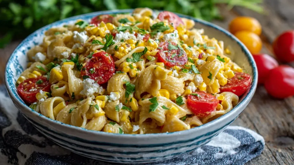Juicy Street Corn Pasta Salad