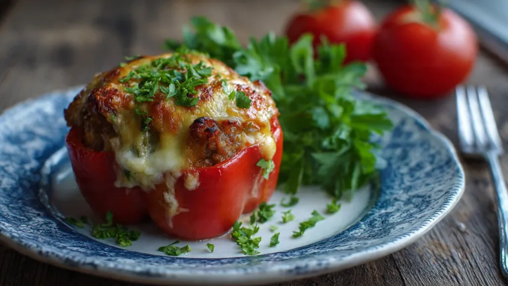 Keto Sausage and Cream Cheese Stuffed Peppers