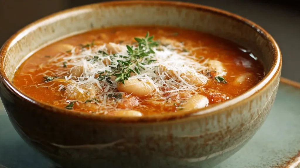 Parmesan Tomato Cannellini Bean Soup