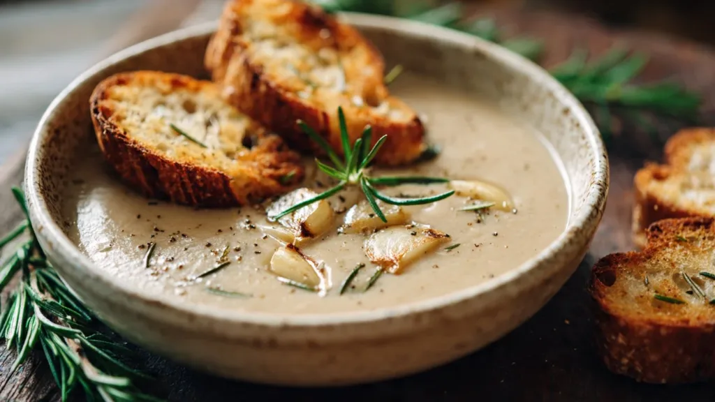 Roasted Garlic and White Bean Soup garlic bean soup Roasted Garlic and White Bean Soup
