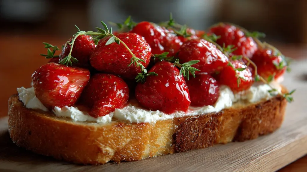 Roasted Strawberry Whipped Ricotta Toast Recipe