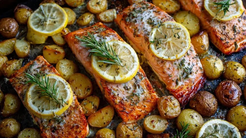 Sheet Pan Lemon Garlic Butter Salmon