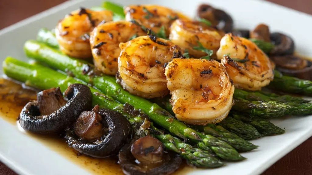 Shrimp and Asparagus Stir-Fry with Mushrooms