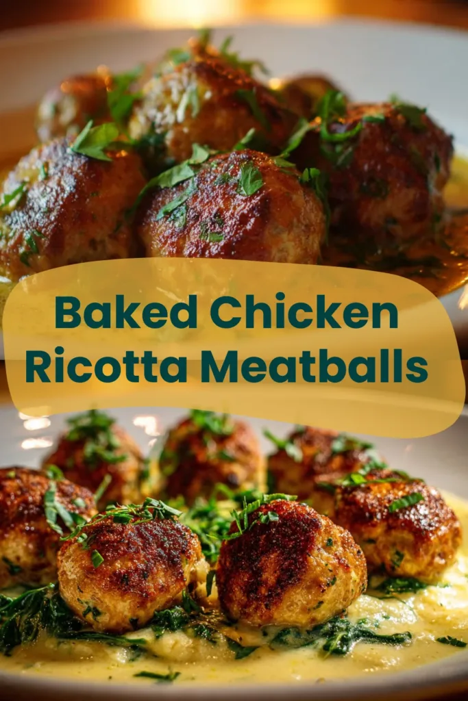 Baked Chicken Ricotta Meatballs