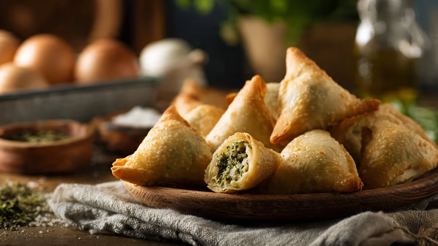 Baked Spinach Feta Samosas