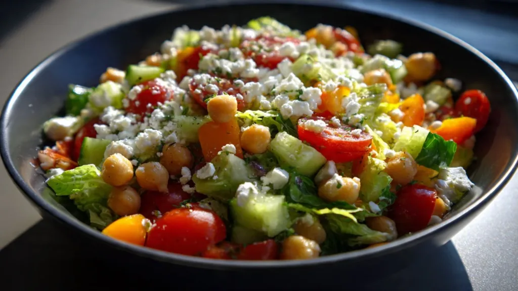 Cottage Cheese and Chickpeas Salad