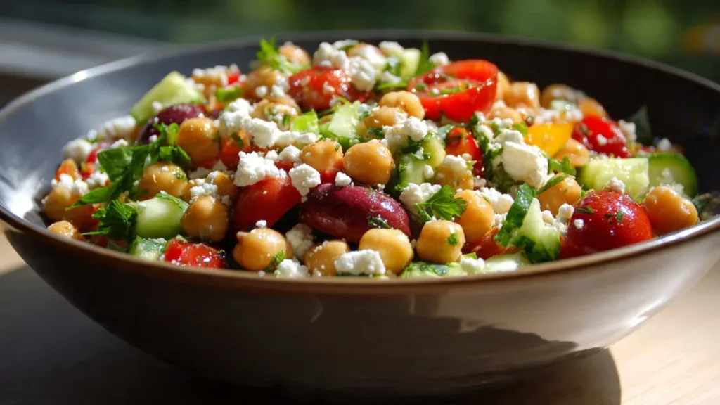 Cottage Cheese and Chickpeas Salad