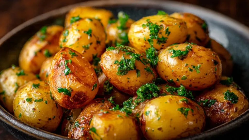 Creamy Garlic Sauce Baby Potatoes