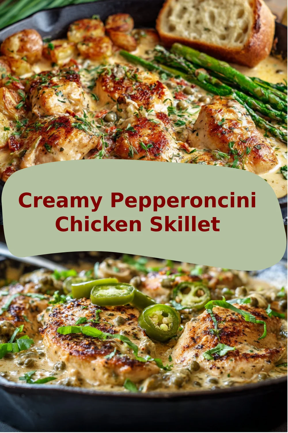 Creamy Pepperoncini Chicken Skillet