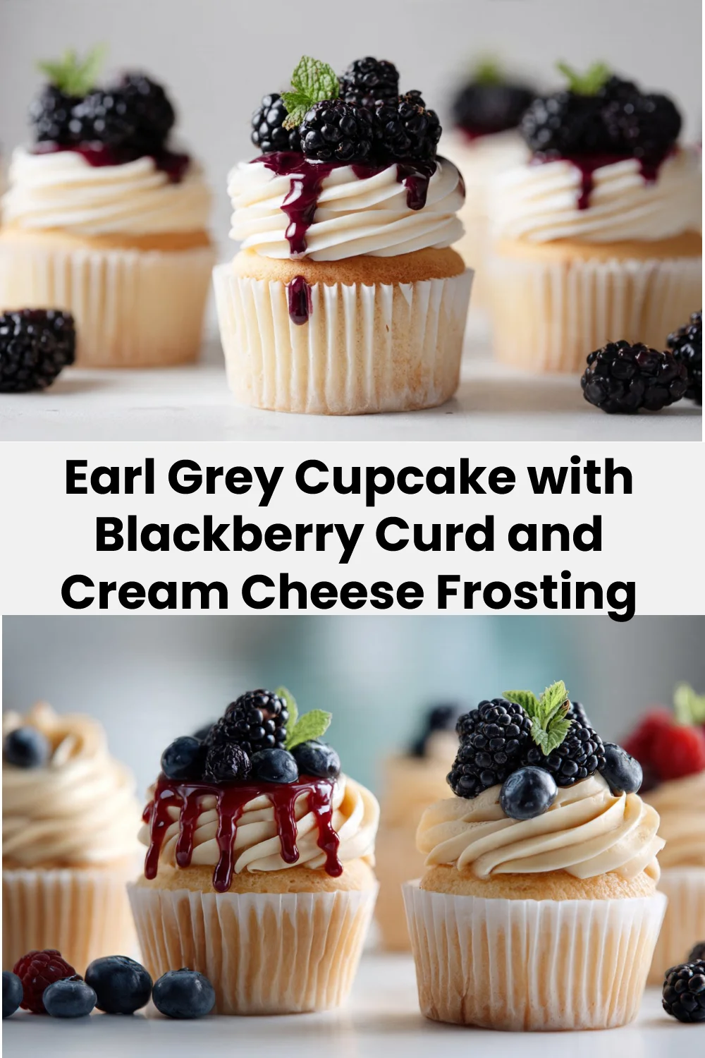 Earl Grey Cupcakes with Blackberry Curd and Cream Cheese Frosting: A Sweet Escape Earl Grey Cupcake Earl Grey Cupcake with Blackberry Curd and Cream Cheese Frosting