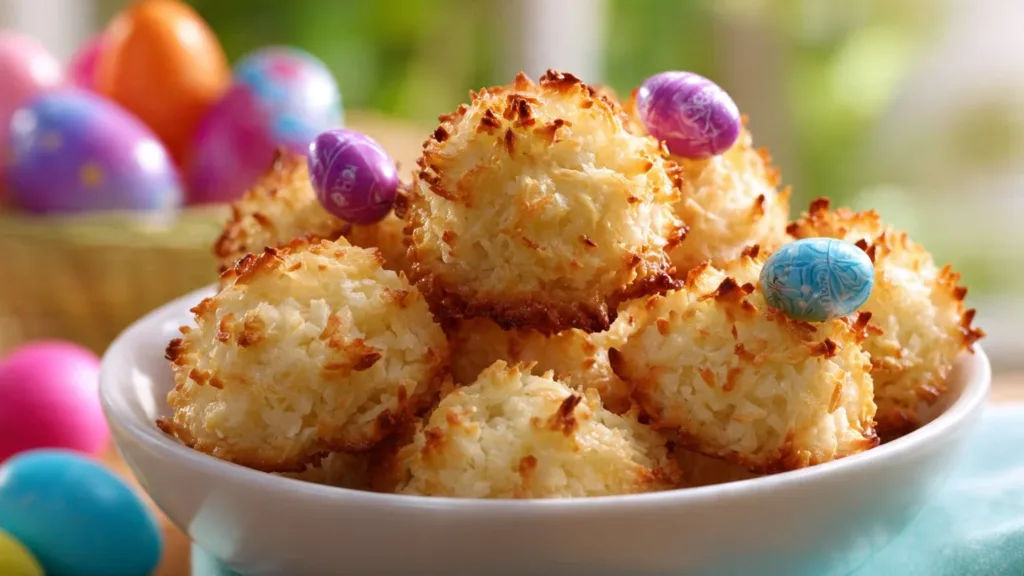 Easter Coconut Macaroons with Cadbury Chocolate Eggs: The Perfect Spring Treat!