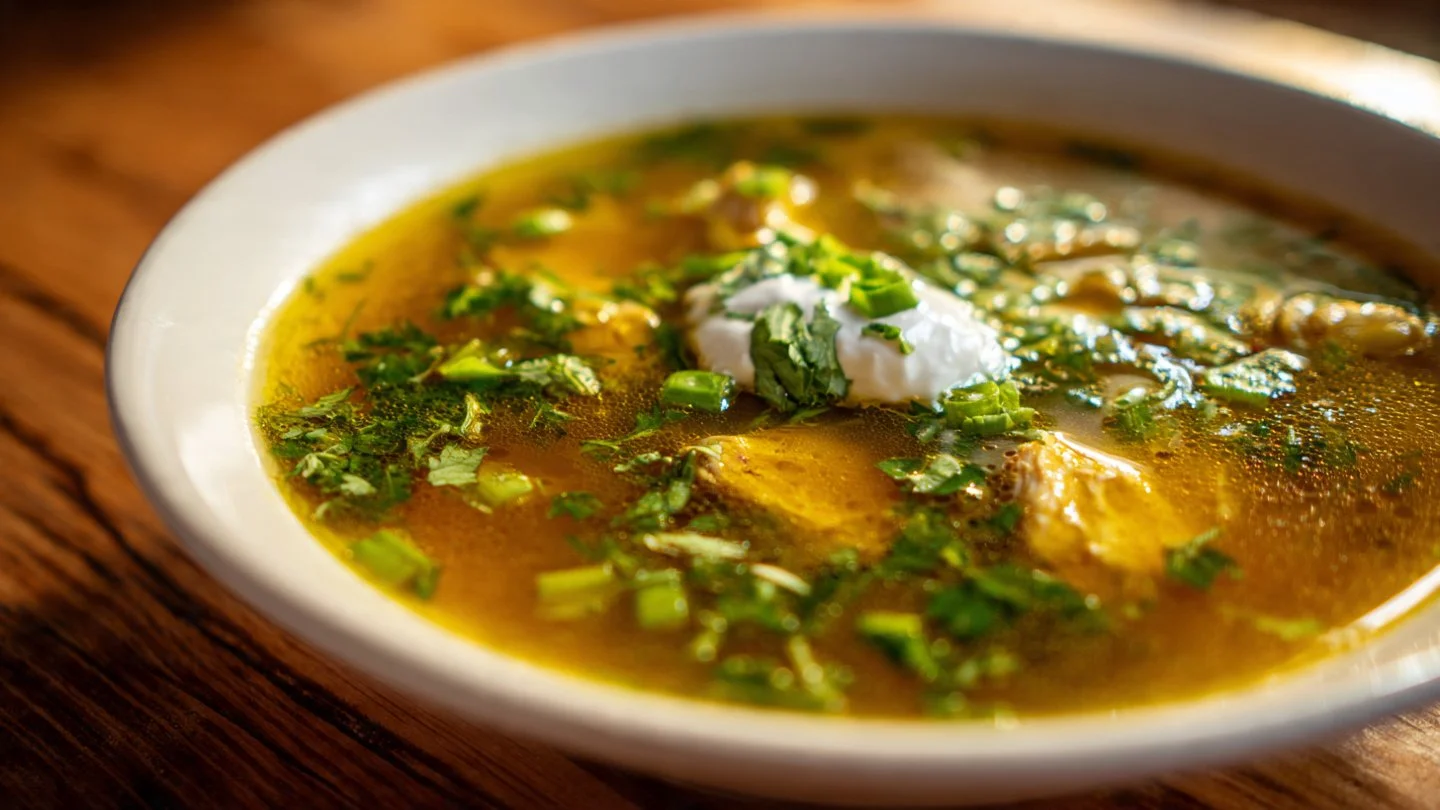 Green Chicken Enchilada Soup - Creamy and Cheesy!