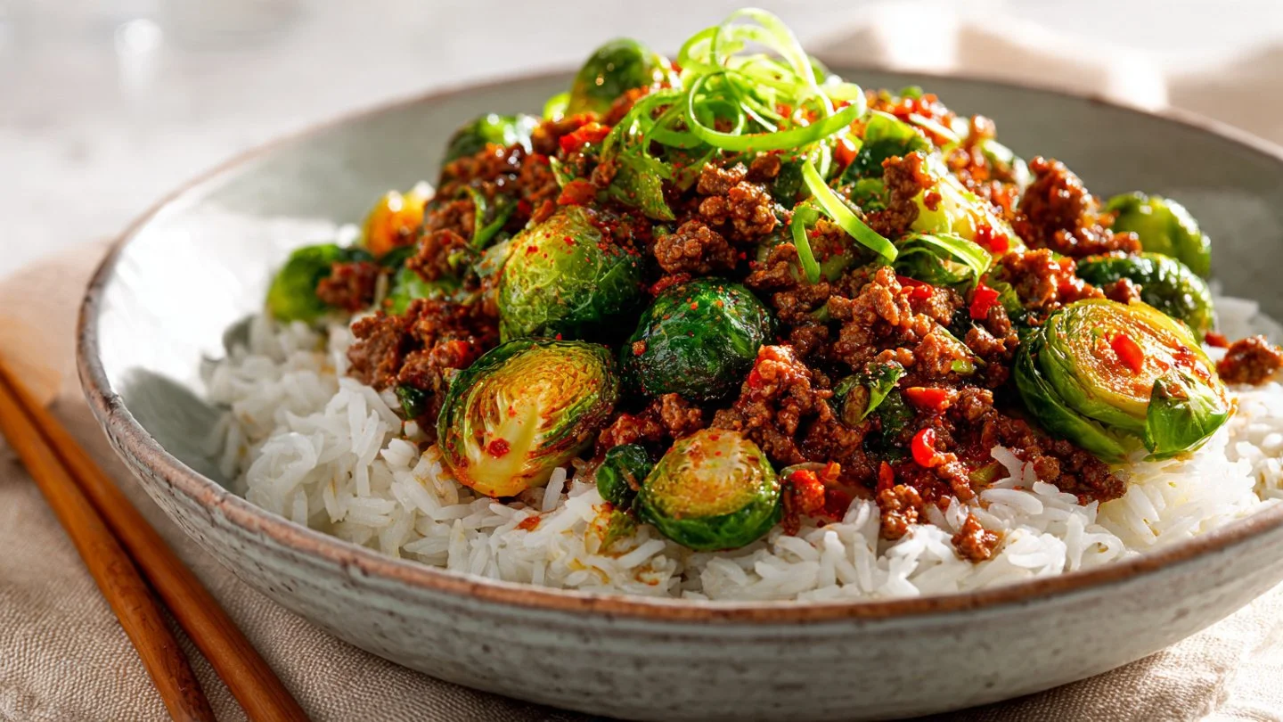Ground Beef and Brussels Sprouts: Quick, Healthy Dinner Delight! ground beef Ground Beef and Brussels Sprouts | Whole Food Recipes, Beef Recipes, Healthy Dinner Recipes