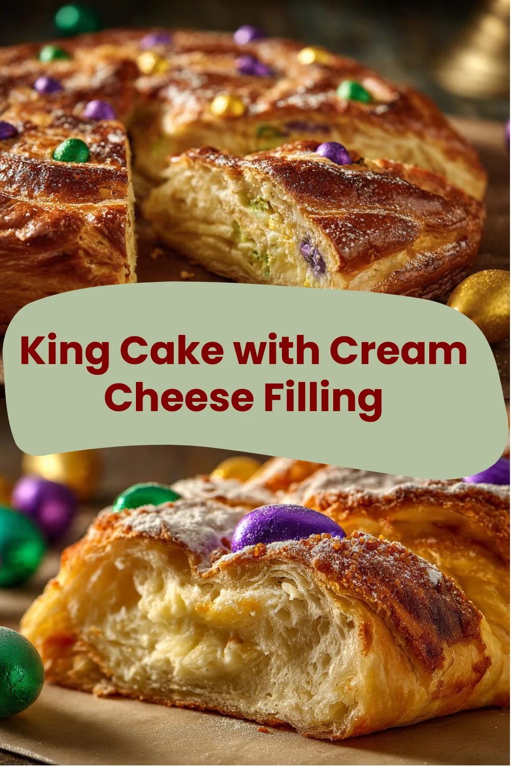 King Cake with Cream Cheese Filling King Cake King Cake with Cream Cheese Filling