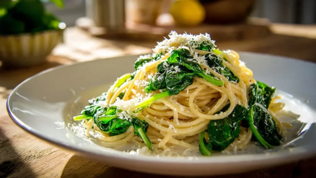 Zesty Lemon Pasta with Spinach: A Quick and Flavorful Delight