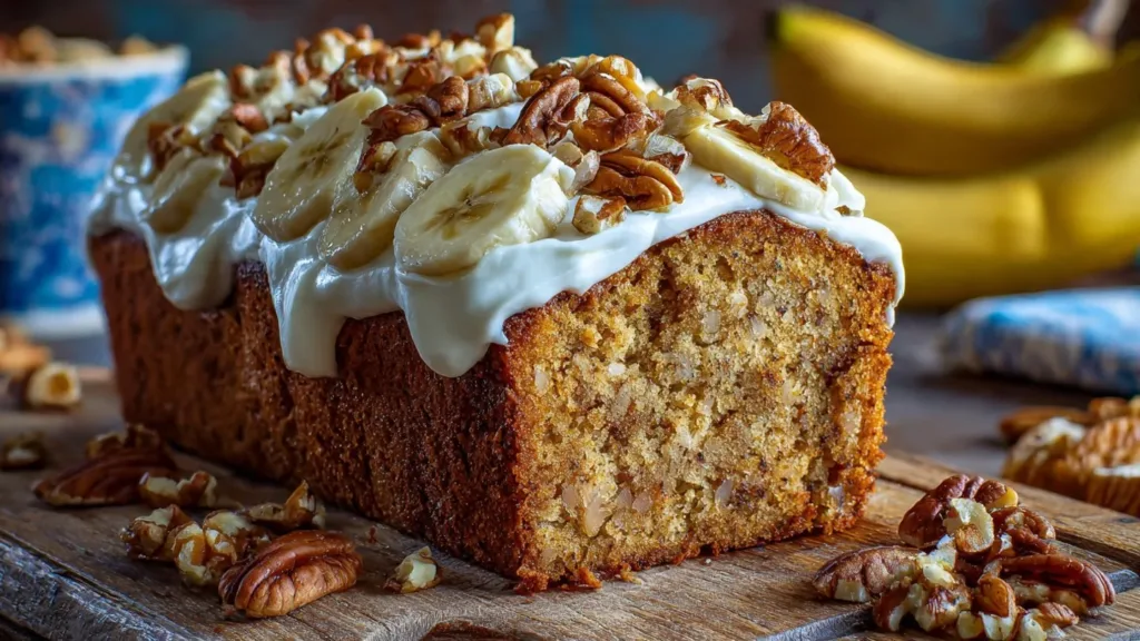 Luscious Vanilla Banana Walnut Cake Recipe