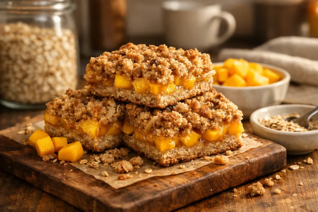 Mango Oatmeal Crumble Bars