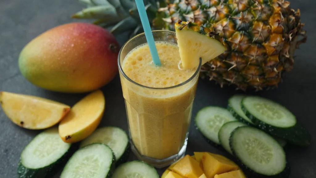 Mango Pineapple Cucumber Smoothie