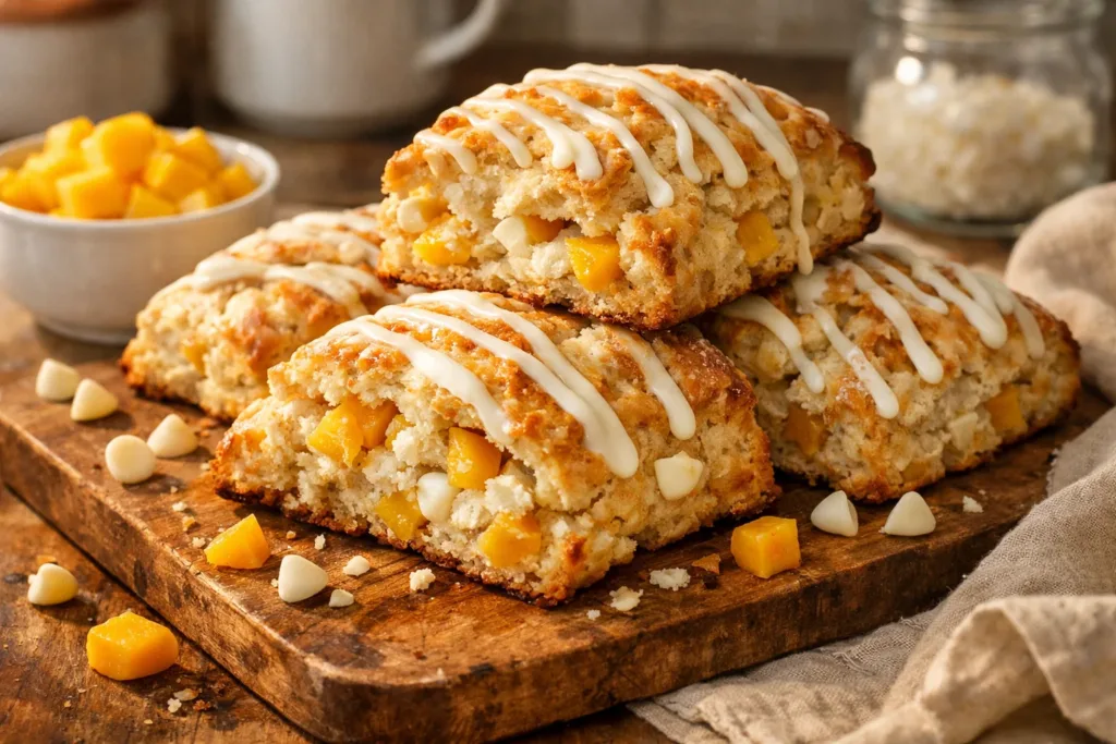 Mango White Chocolate Scones
