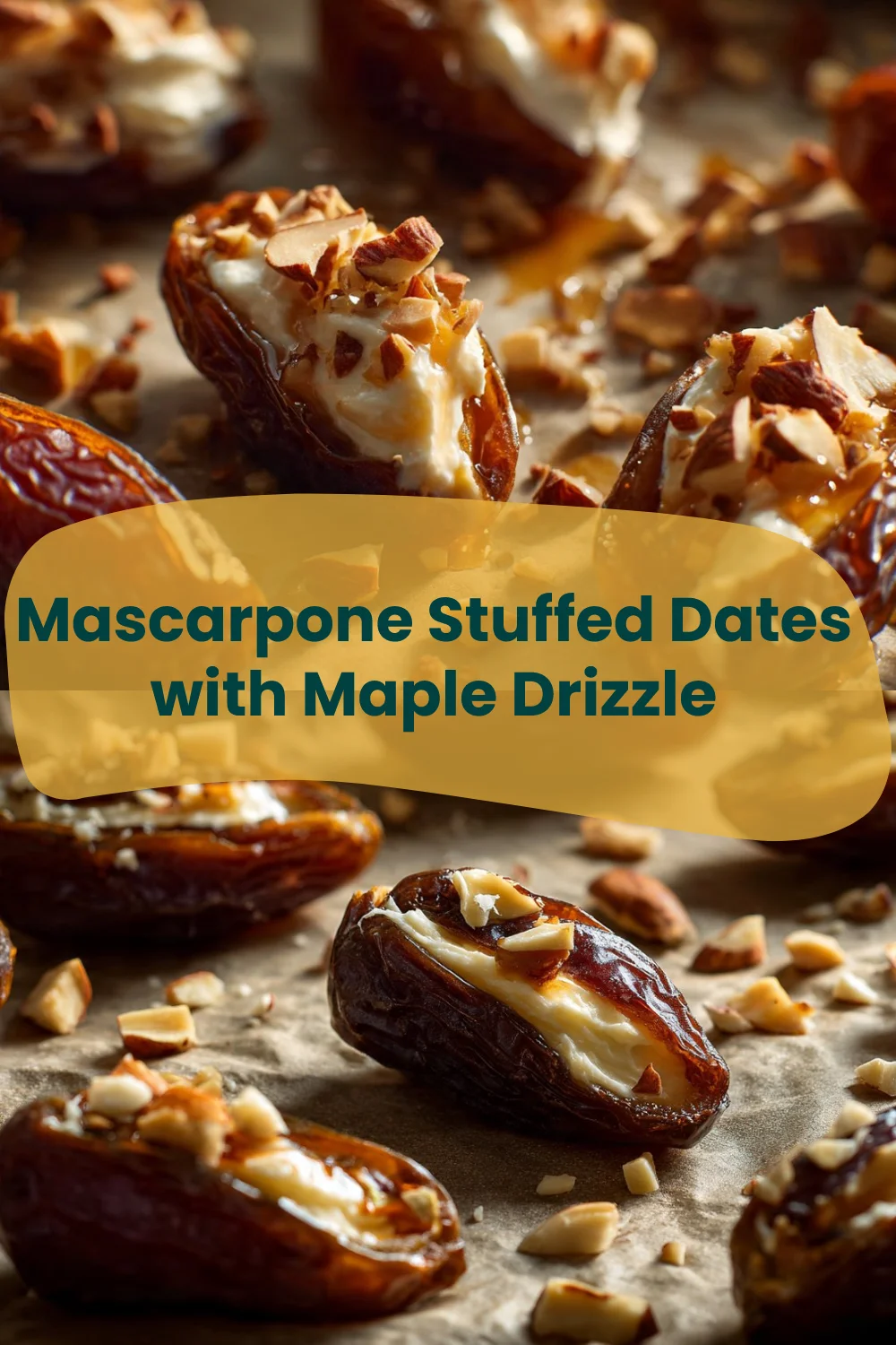 Mascarpone Stuffed Dates with Maple Drizzle
