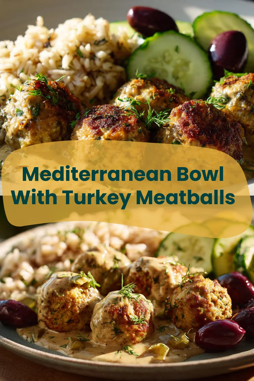 Mediterranean Bowl With Turkey Meatballs
