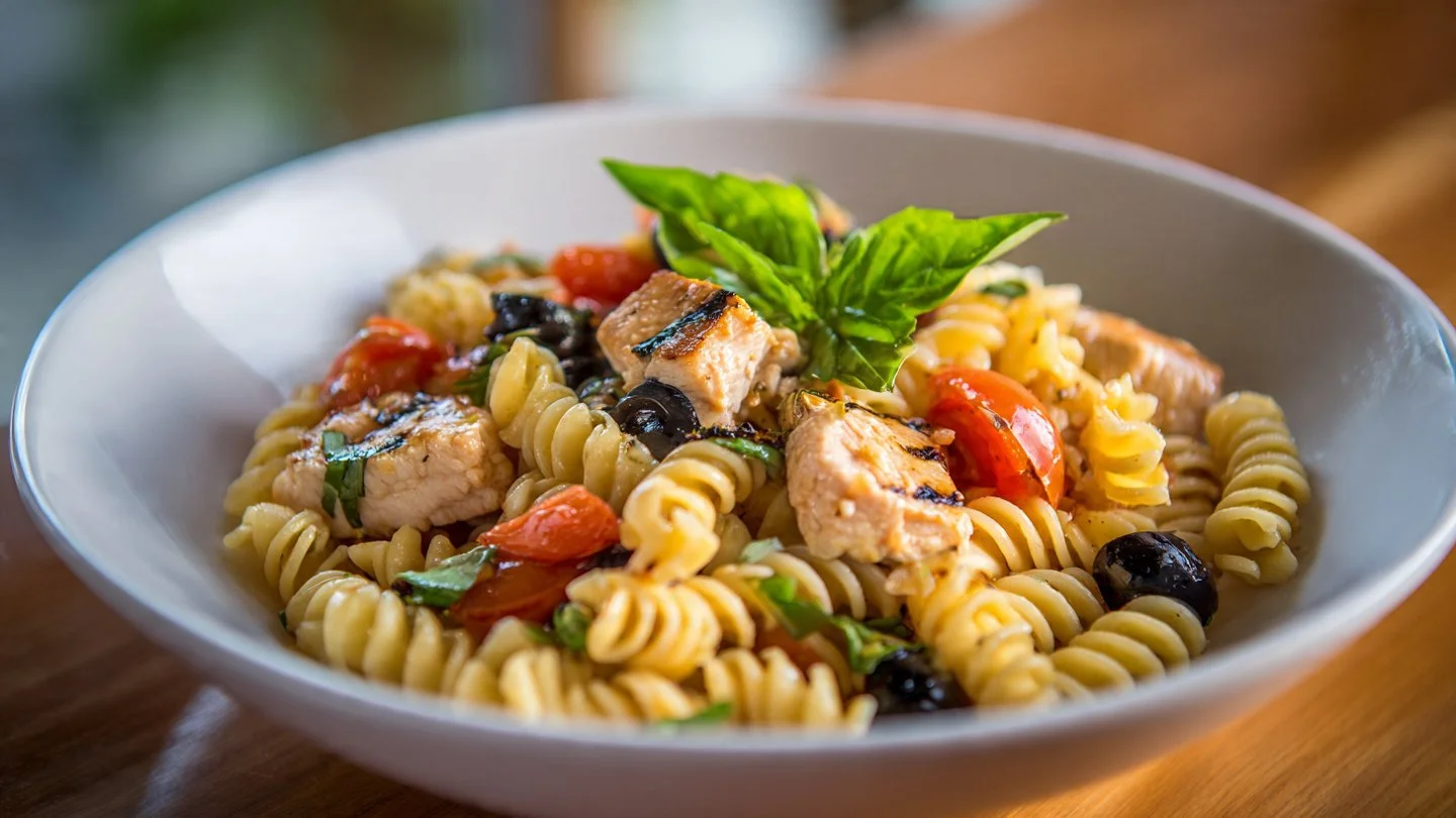 Mediterranean Chicken Pasta Salad