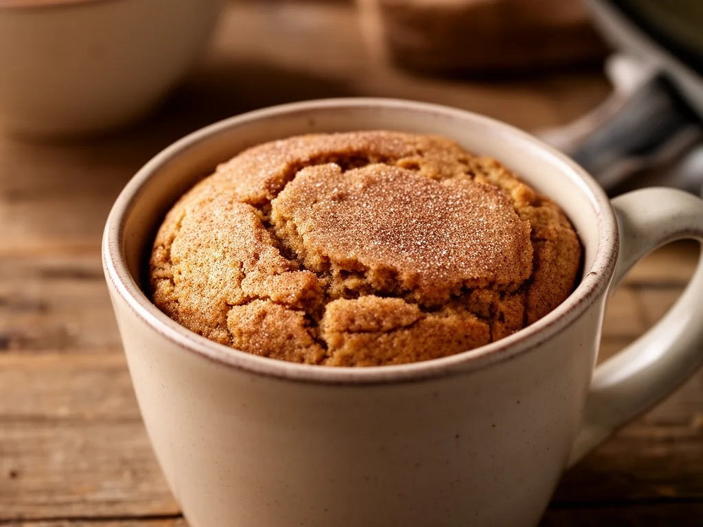 Microwave Snickerdoodle Mug Cake snickerdoodle mug cake Delicious microwave snickerdoodle mug cake in a white mug