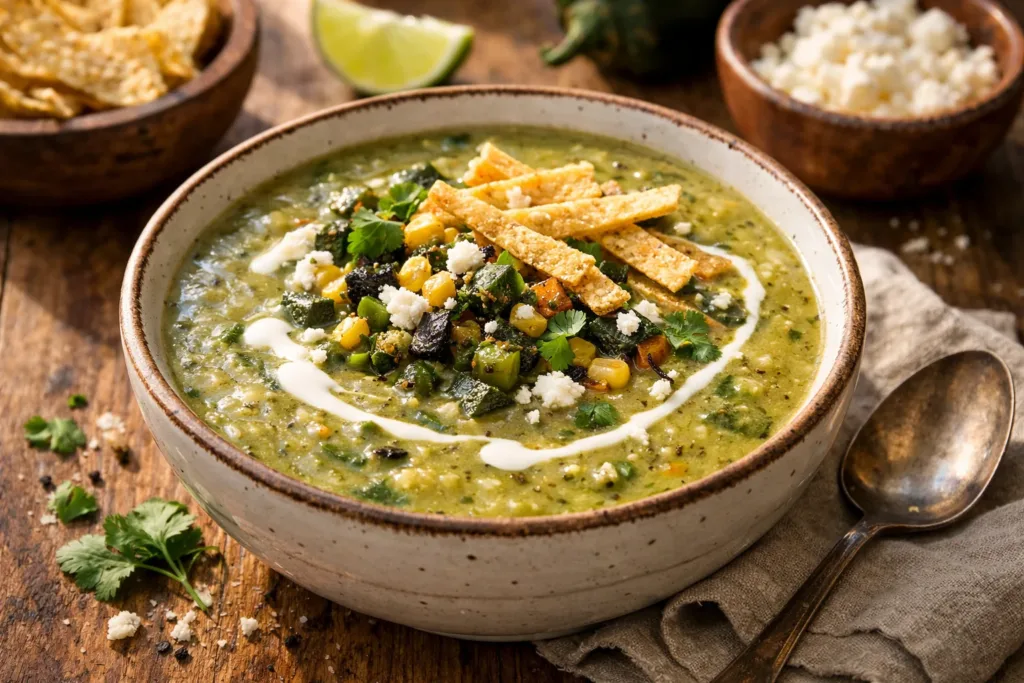 Mouthwatering Roasted Poblano Soup