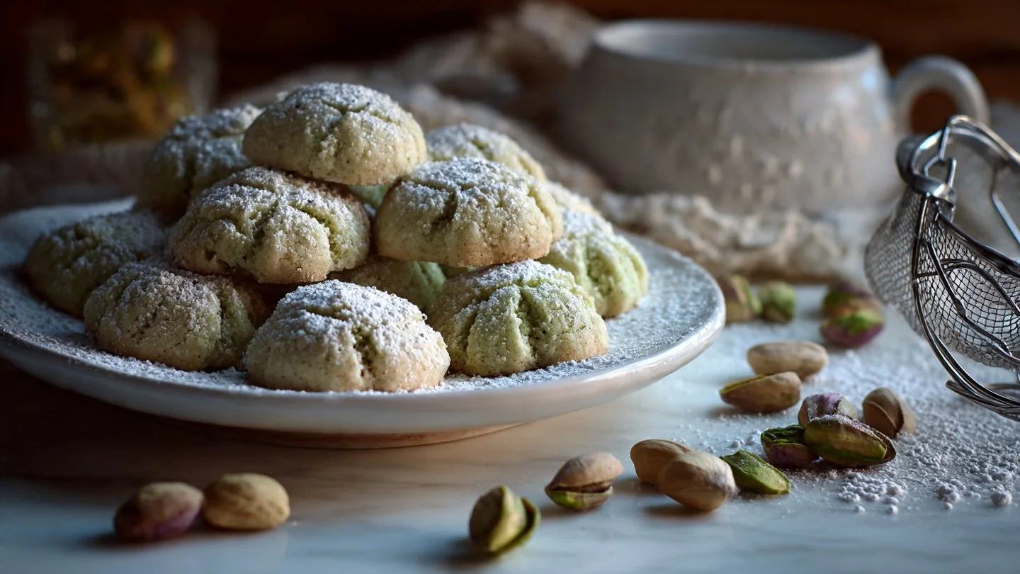 Pistachio Wedding Cookies