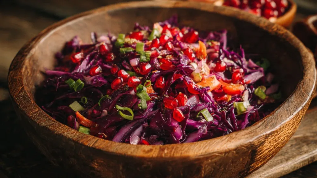 Red Cabbage Pomegranate Salad