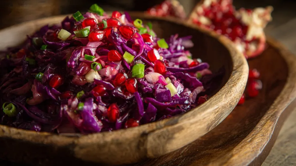 Red Cabbage Pomegranate Salad