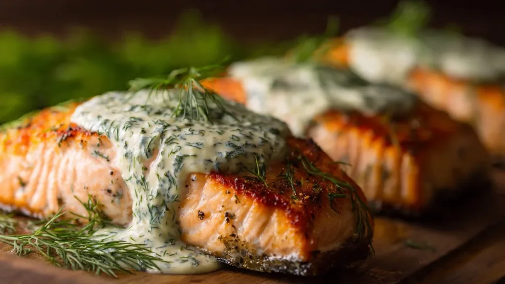 Savory Salmon with Feta Dill Sauce: A Deliciously Easy Delight!