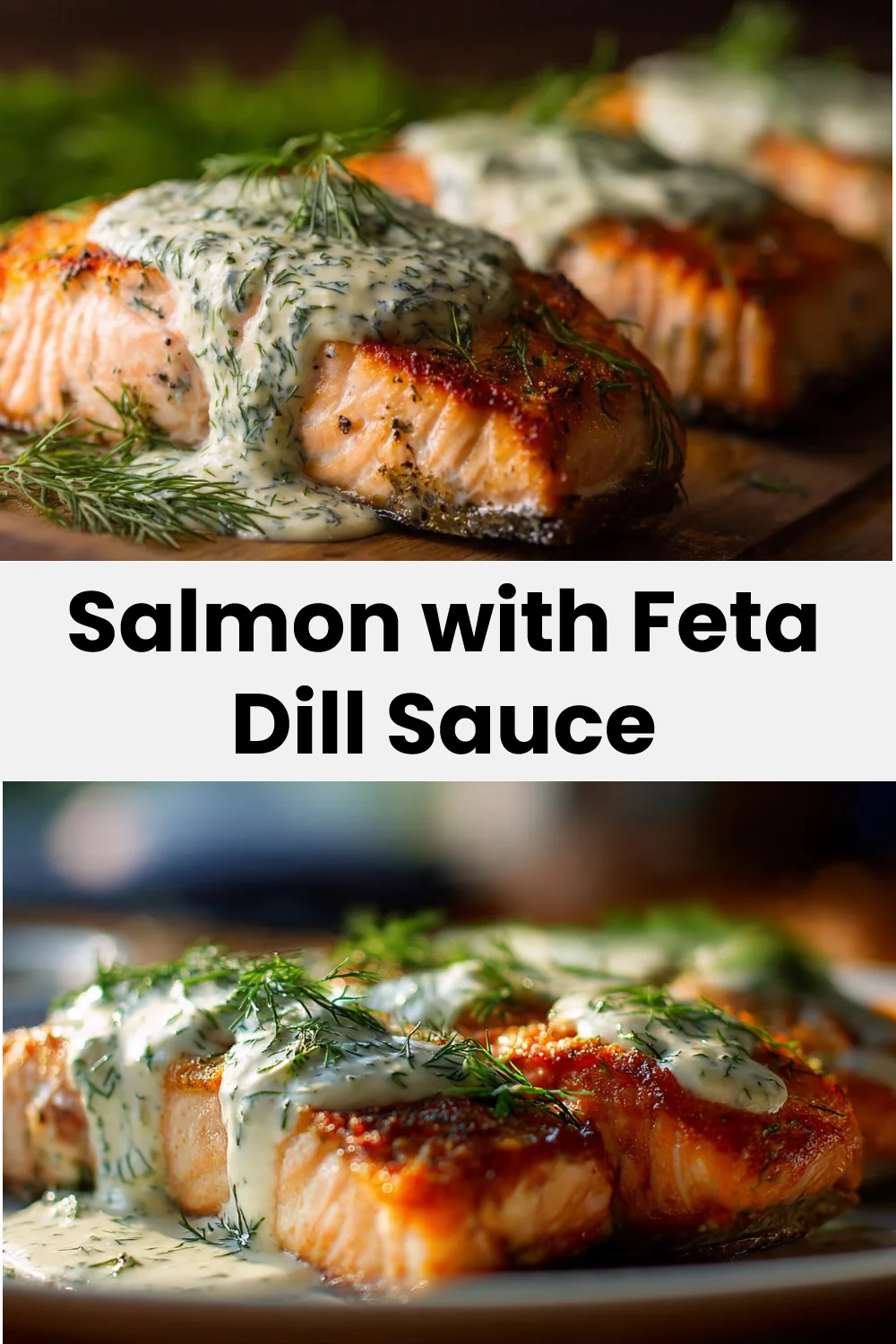 Salmon with Feta Dill Sauce