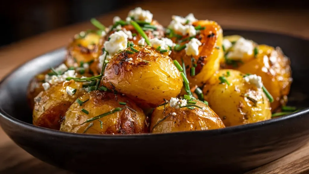 Crispy Sea Salt and Vinegar Potatoes with Goat Cheese and Chives Sea Salt and Vinegar Potatoes Crispy Sea Salt and Vinegar Potatoes with Goat Cheese and Chives