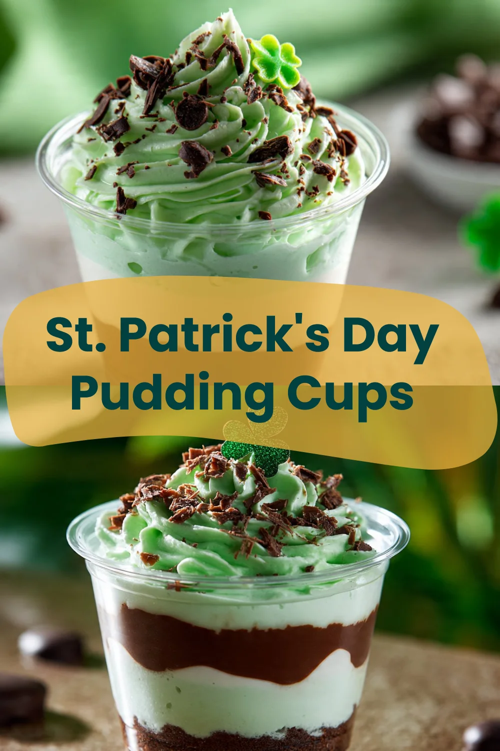 St. Patrick's Day Pudding Cups