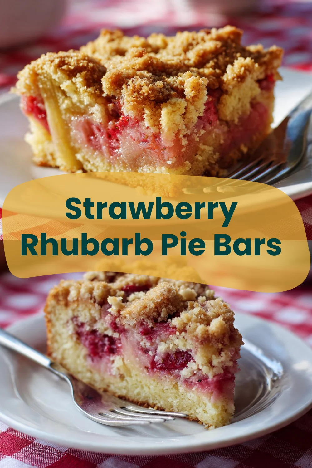 Strawberry Rhubarb Pie Bars
