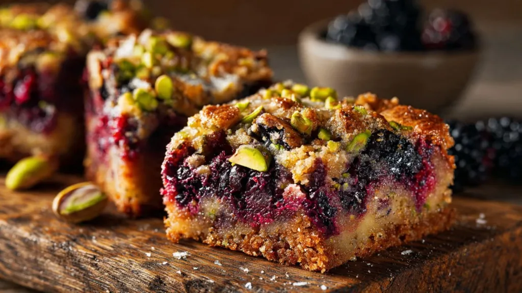 Scrumptious Blackberry Pistachio Dream Bars: A Sweet Treat to Savor!