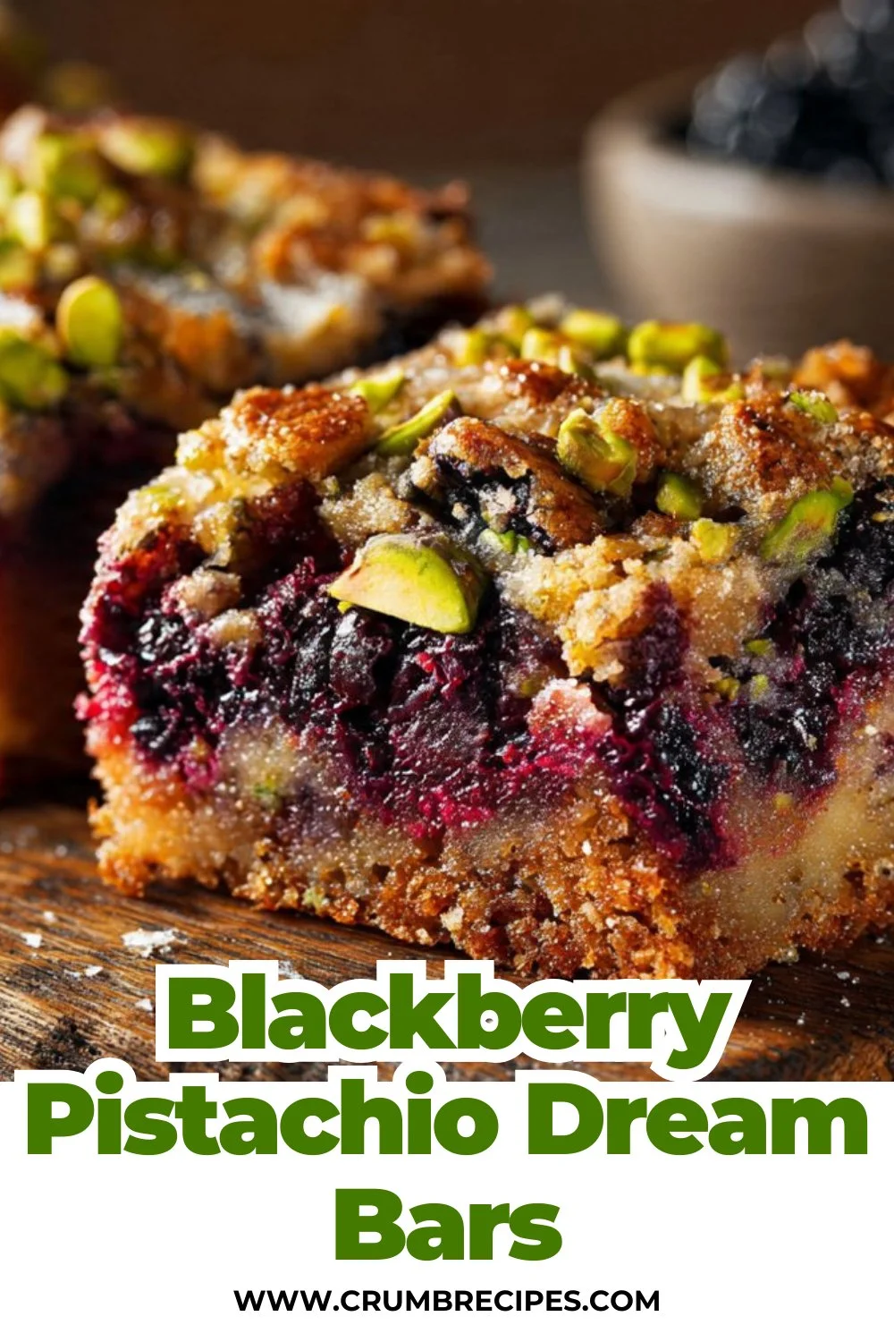 Blackberry Pistachio Dream Bars