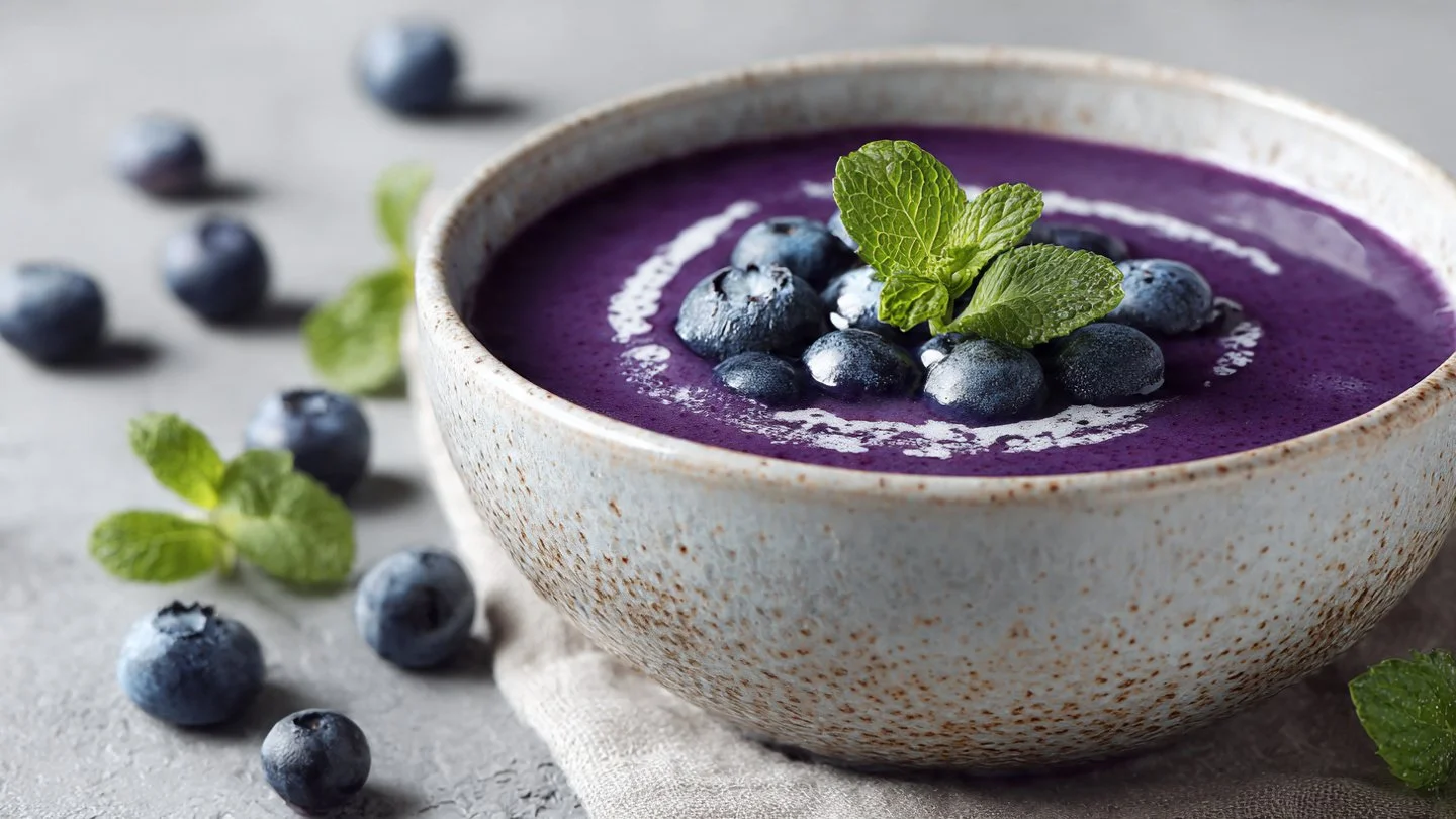 Chilled Blueberry Soup : Refreshing Blueberry Yogurt Soup blueberry soup Chilled Blueberry Soup