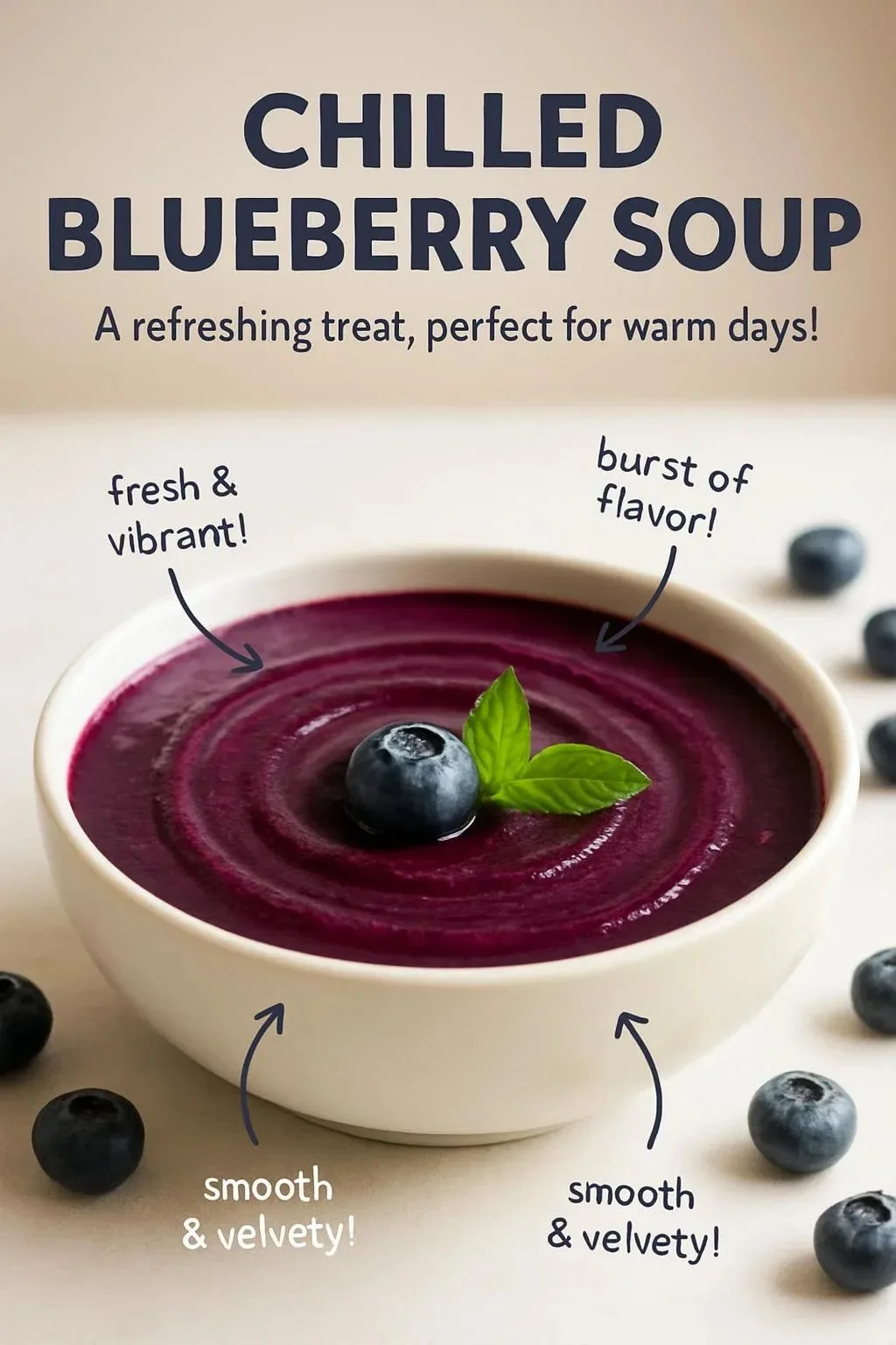 Chilled Blueberry Soup : Refreshing Blueberry Yogurt Soup blueberry soup Chilled Blueberry Soup